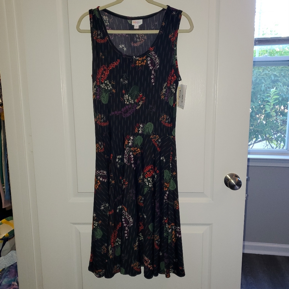 NWT LuLaRoe Medium midi floral multi color dress.